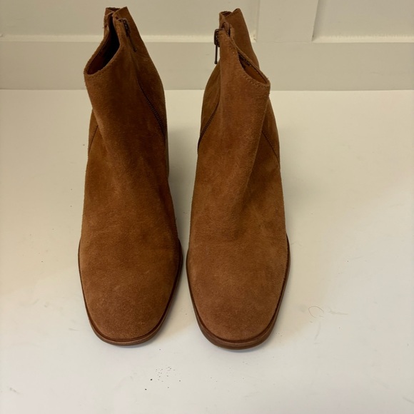 Lucky Brand Pinkton Bootie Brown Suede Ankle Zipper Sz 10M - Picture 6 of 8